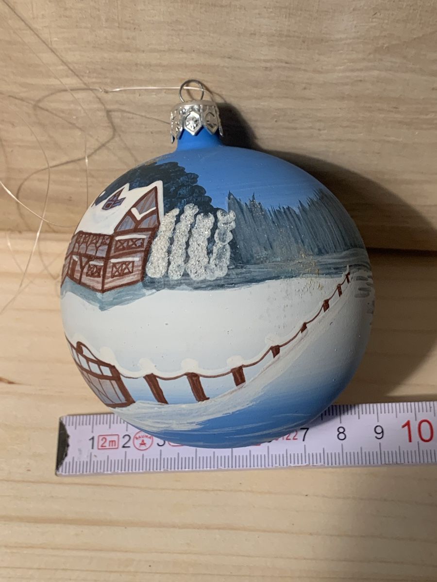 Tutte le decorazioni: Handbemalte Weihnachtskugel Winterlandschaft 10cm – Nuovo e nell'imballaggio originale da Erlenbach ZH venduto da Ritschly 2