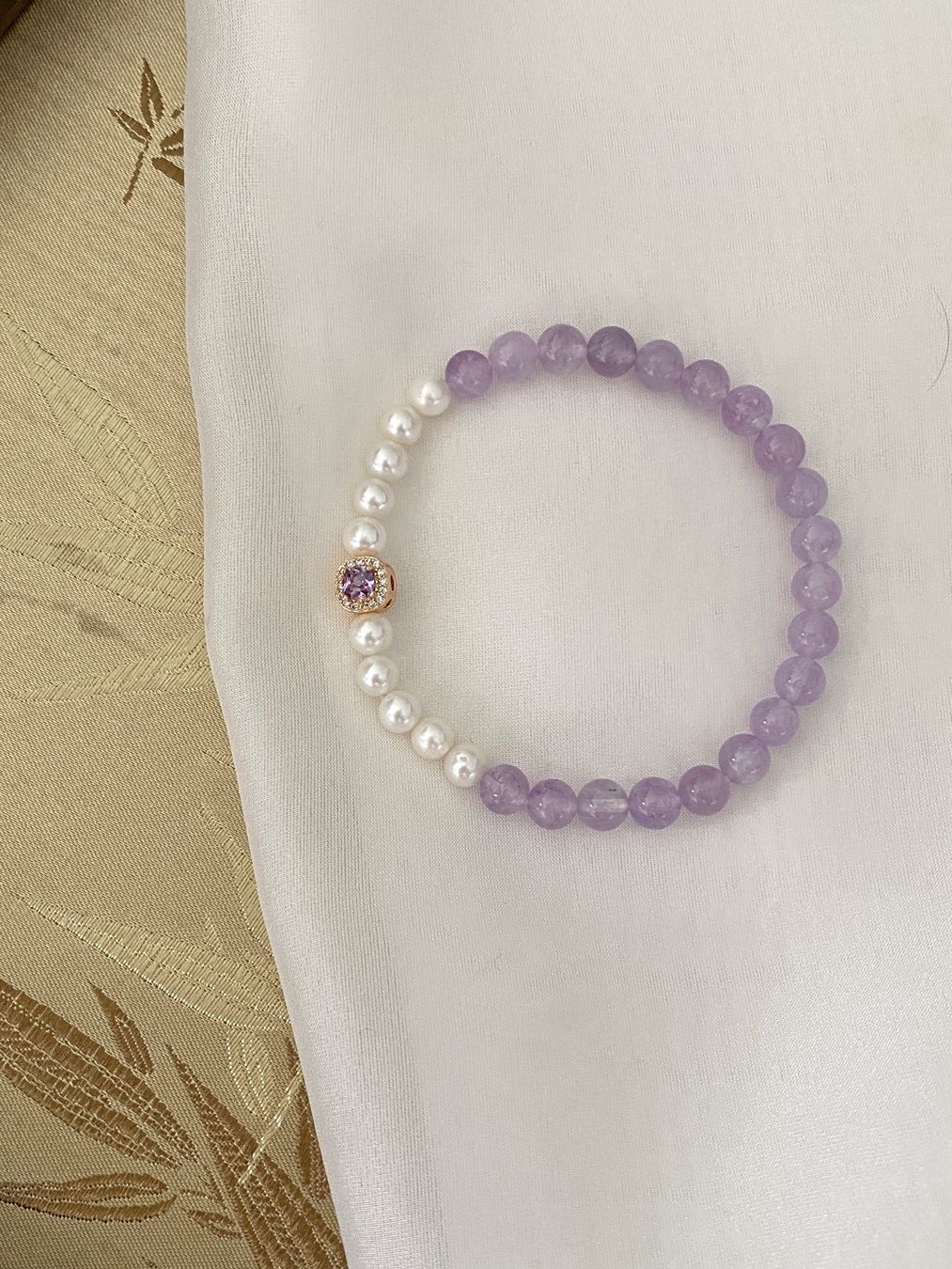 Bracciali & Braccialetti: Amethyst Süsswasserperlen Armband echte – Nuovo e nell'imballaggio originale da Sarnen venduto da catnini