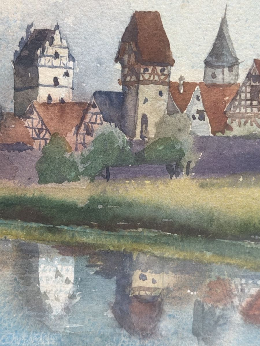Tableaux: Altes Aquarell, Hedwig Hunkler , 1935. – D'occasion à Biberist par Momo33 2