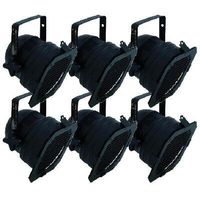 6er Set Par 56 Scheinwerfer kurz schwarz NEU