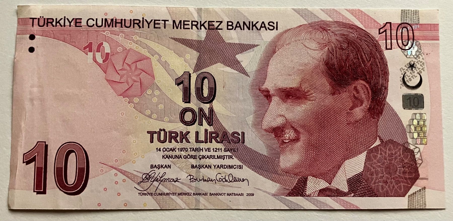 Banknoten: Türkei 10 Lirasi – Gebraucht aus Algetshausen von Carrhard