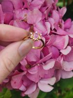 Goldring 925er silber mit pink Saphir - Grösse verstellbar