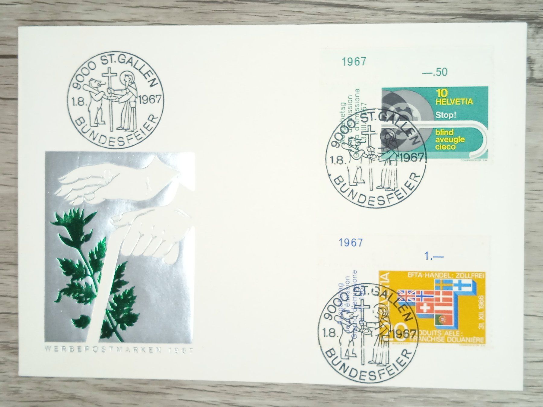 Tutti i francobolli: TR17 Enveloppe + Timbre Suisse 1967 – Usato da Cousset venduto da Patrick_Collections