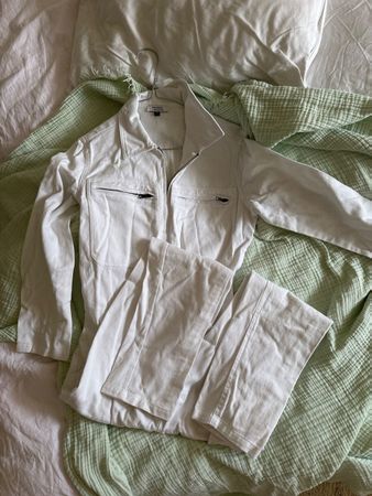 Galeries Lafayette Anzug, One piece, weiss, Jeans