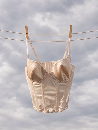 Corsage Satin beige Grösse S neuwertig