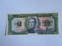 Uruguay 0.50 Nuevo Peso on 500 Pesos 1975, P-54, UNC