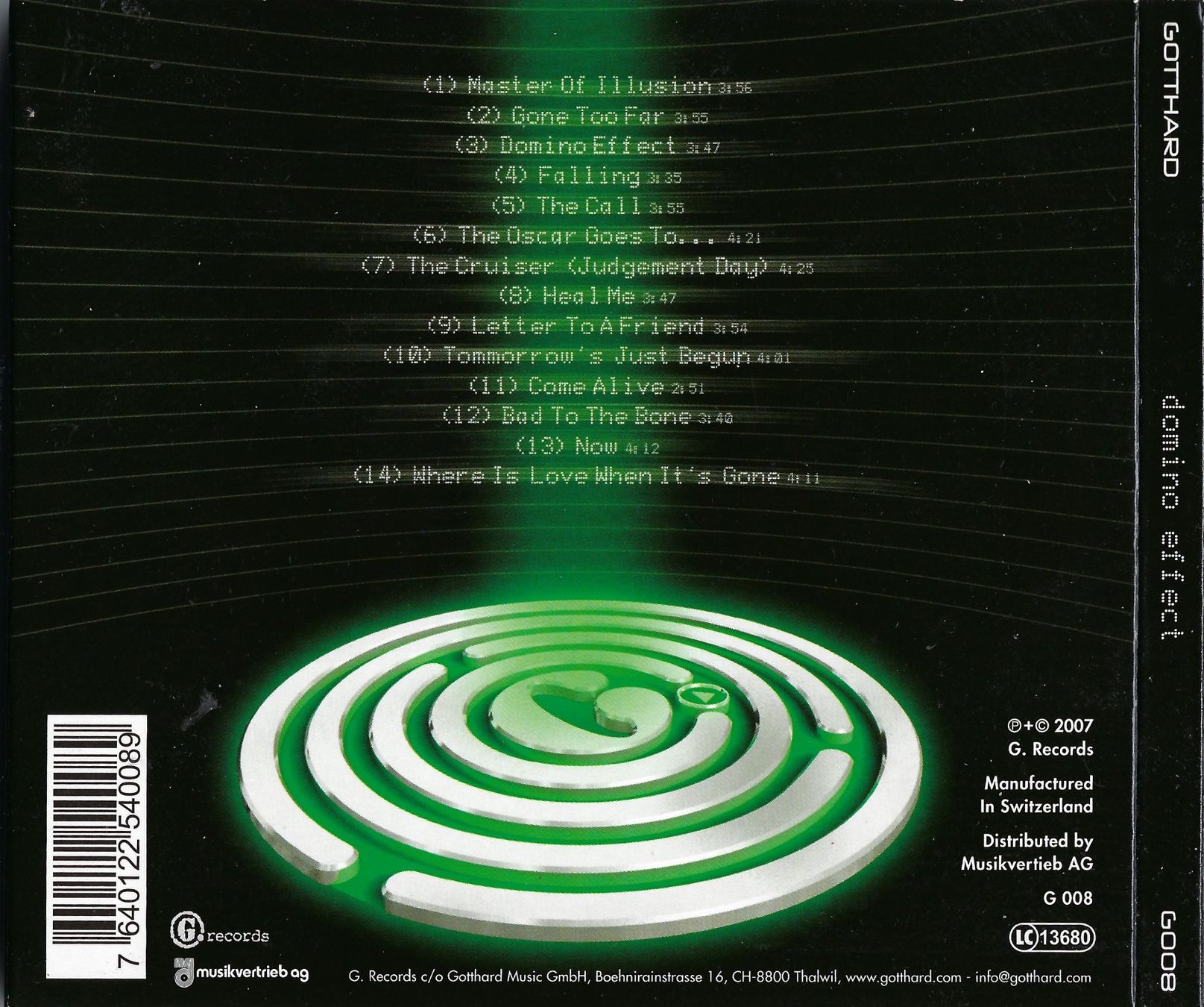 CDs: CD: GOTTHARD - domino effect – D'occasion à Rotkreuz par groeli69 1
