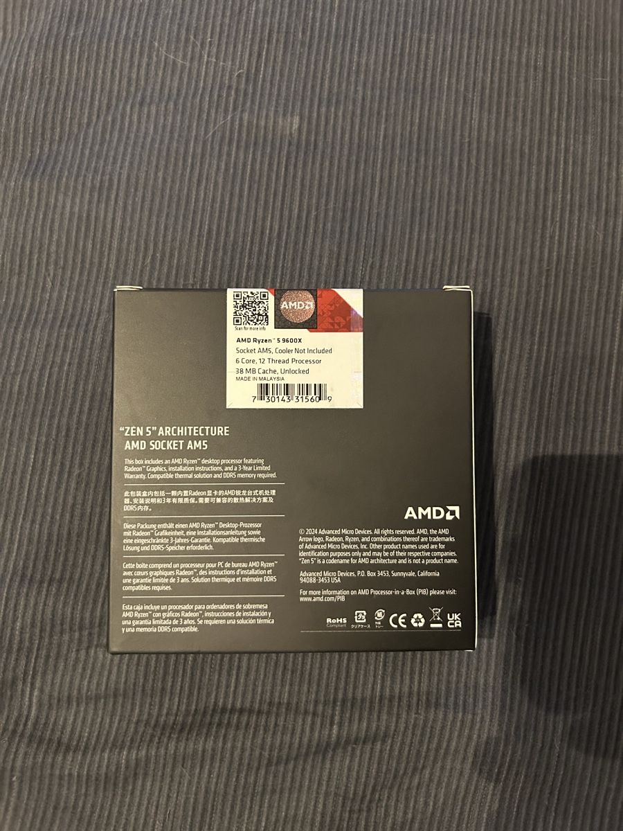 Amd Componenti elettronici: AMD Ryzen 5 9600x  – Nuovo e nell'imballaggio originale da Courroux venduto da Hermes282 1