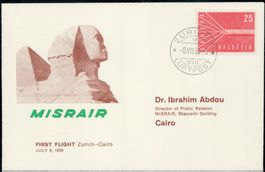 RF 58/11b, Erstflug Zürich-Cairo, SLH 100.-+