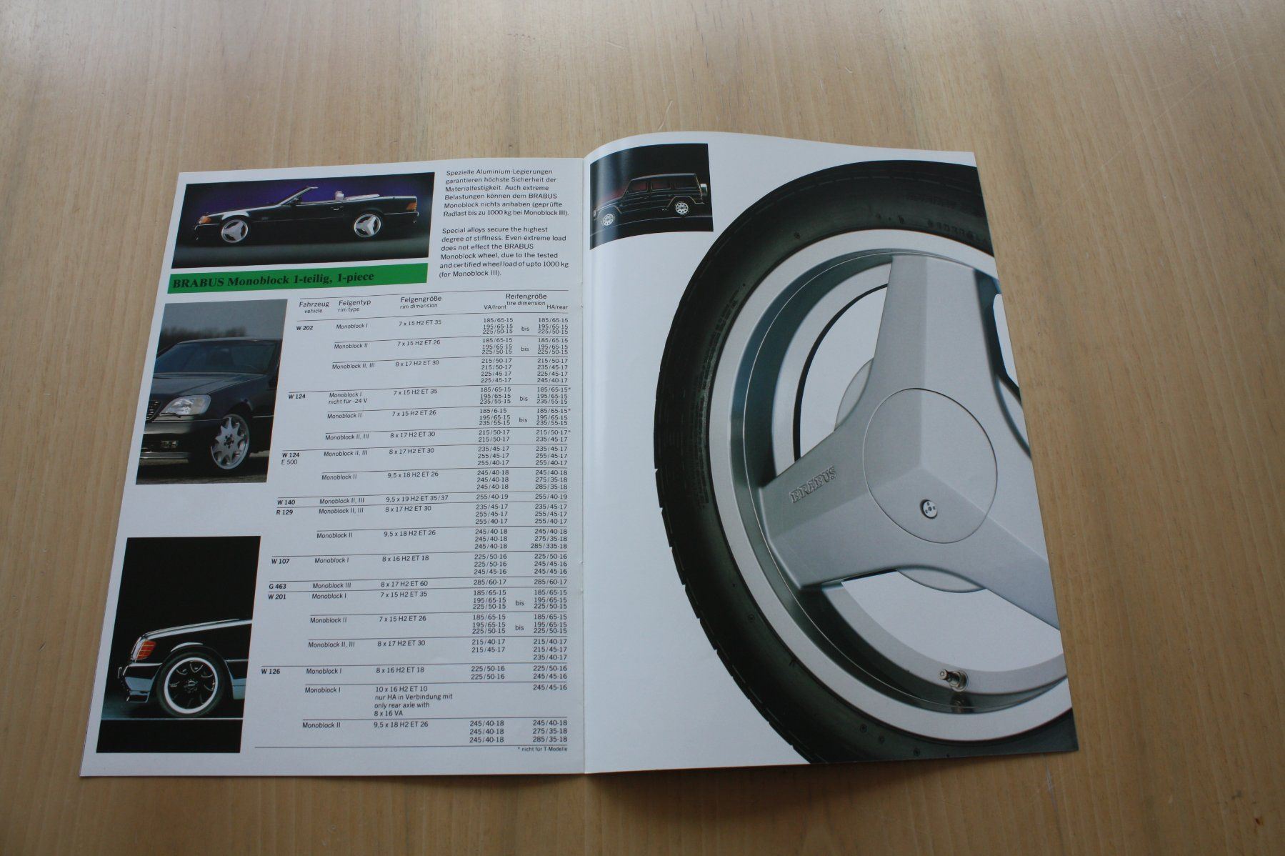 Mercedes-Benz Documenti: Brabus Monoblock Prospekt 9/1993 – Usato da Wikon venduto da erwin400 3
