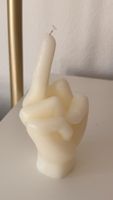 Deko Kerze Hand Mittelfinger weiss neuwertiger Zustand