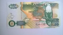 Billet banque Zambie 20 Kwacha 1992 UNC