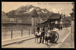 Luzern, Kapellbrücke und Pilatus, Stras