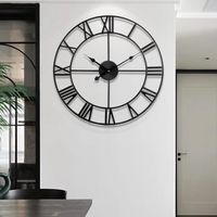 Wanduhr lautlos Schwarz 60 cm