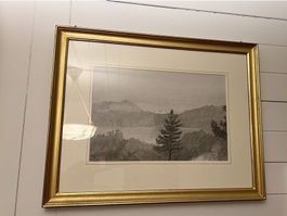 Antikes Landschaftsbild mit Rahmen