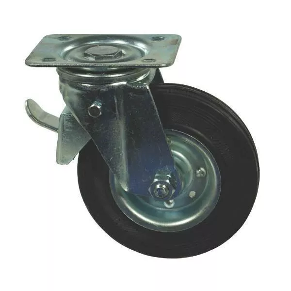 Lenkrolle mit Bremse und Kunststofffelge 160 mm