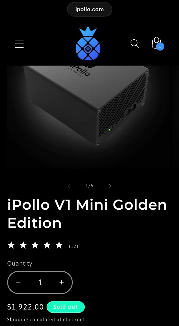 Coin Miner: iPollo V1 Mini GE mit Doppel Algorithmus Ethash und Etchash – Neuf avec emballage d'origine à Rorschach par Manuel-Zeno 1