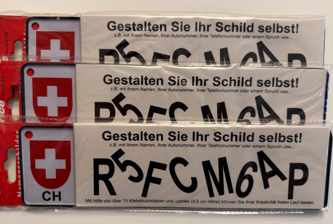 Insegne: Beschriftbare Schilder - Namensschild - Do it yourself – Nuovo e nell'imballaggio originale da Willisau venduto da PIWIL