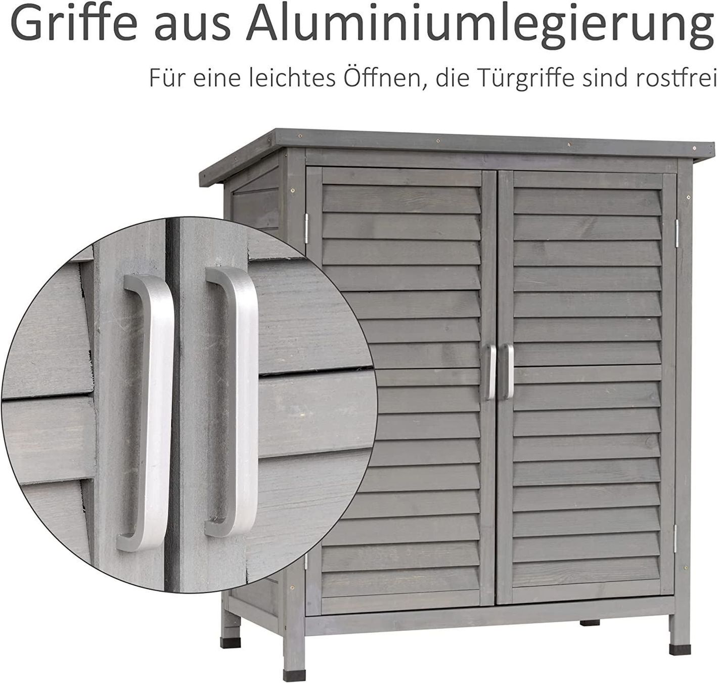 Box contenitori: Gartenschrank Holz 87x46,5x96,5cm grau – Nuovo e nell'imballaggio originale da Bottighofen venduto da zaap 5