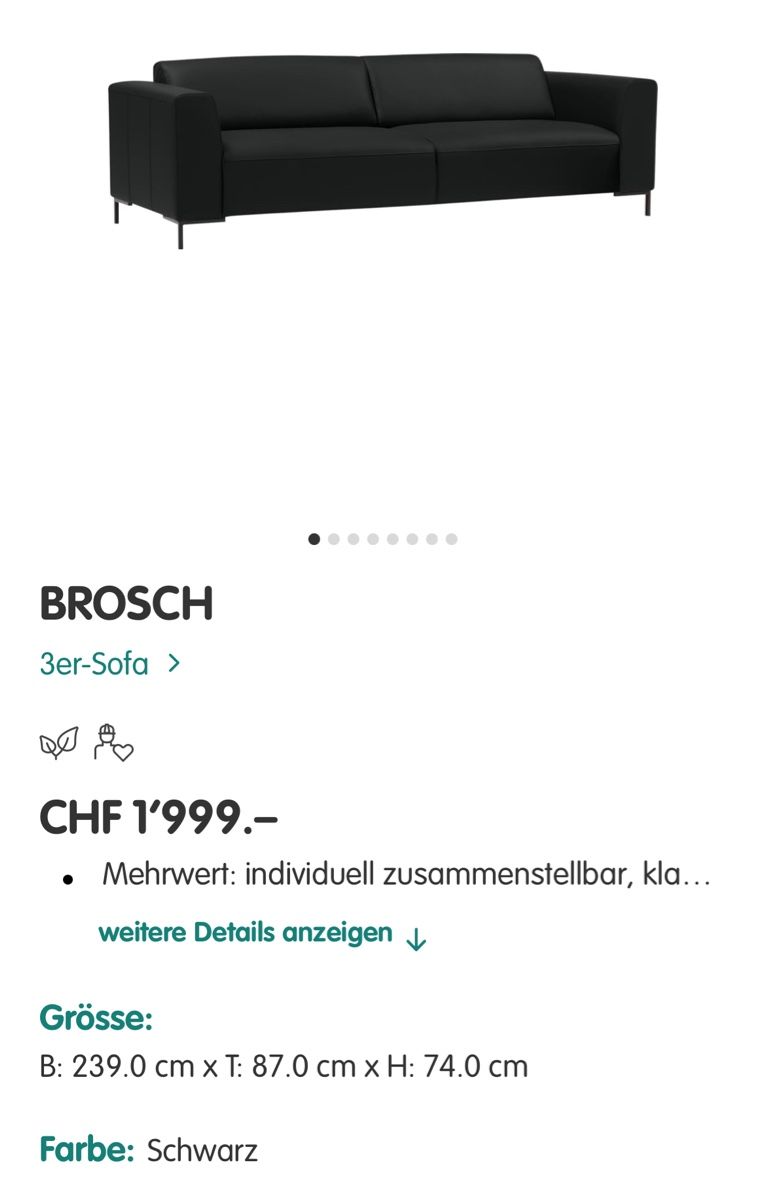 Micasa Sofas: Ledersofa Micasa – Gebraucht aus Zug von jla_h7zm