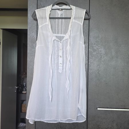 🐸 NILE TUNIKA S WEISS SCHÖNE DETAILS WIE NEU
