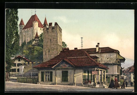 Cartoline postali: Thun, Berntor, alte Ringmauer und Schlos – Usato da Berlin venduto da bartko-reher