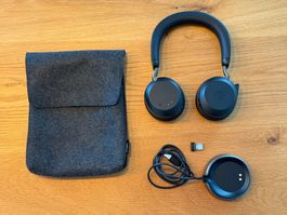 Jabra Evolve2 75 MS Stereo + Ladestation – wie neu