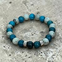 Bracelet en apatite et labradorite 18cm