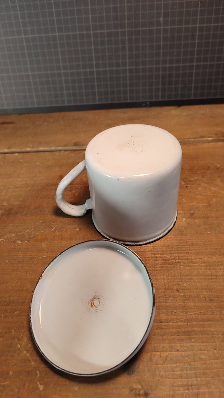 Tazze: Wunderschöne antike Tasse mit Deckel EMAILIERT – Usato da Gelterkinden venduto da MYSTOREFORYOU4460 5