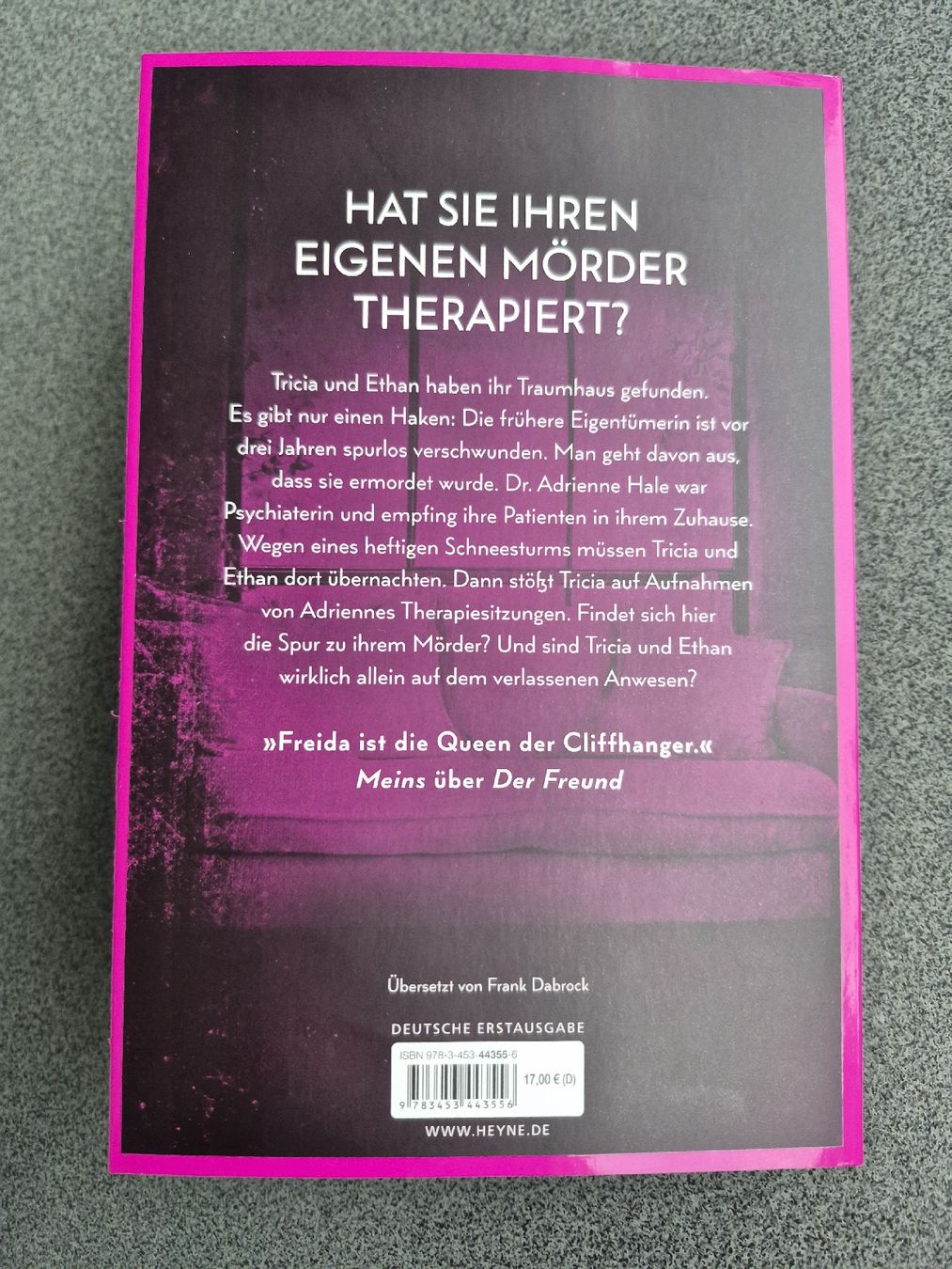 Libri: Die Psychiaterin von Freida Mc Fadden – Usato da Gerlafingen venduto da nila44 1