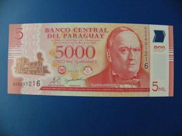 Paraguay 5'000 Guaraníes 2011, P-234,  Sammlerstück, Unc