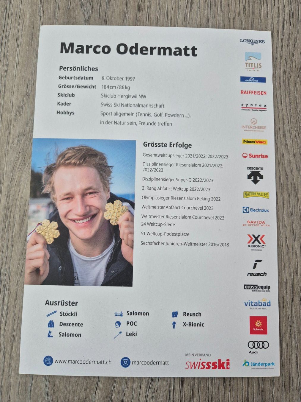 Autografi: Autogrammkarte Marco Odermatt – Nuovo (secondo la descrizione) da Eglisau venduto da nicij79 1