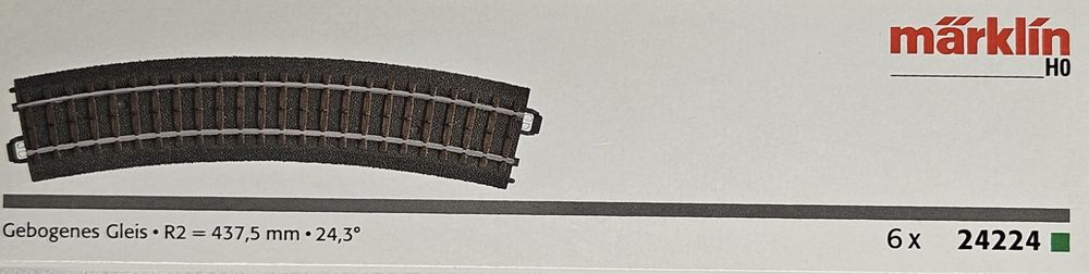 Voie Märklin H0 C Incurvée Référence 24207 - Rayon R2=437.5mm / Angle 7.5° - Neuve En Boîte