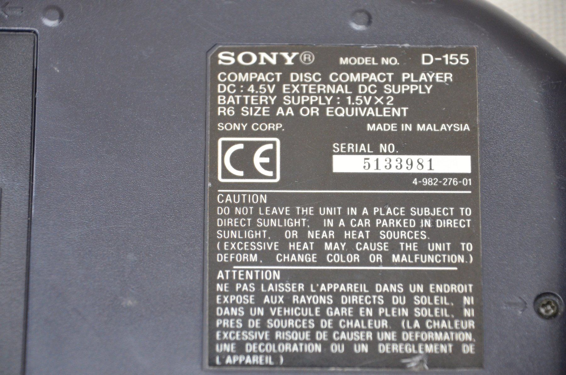 Sony Lettore multimediale portatile: Discman Sony Discman D-155 – Usato da Collonges venduto da arashee 4