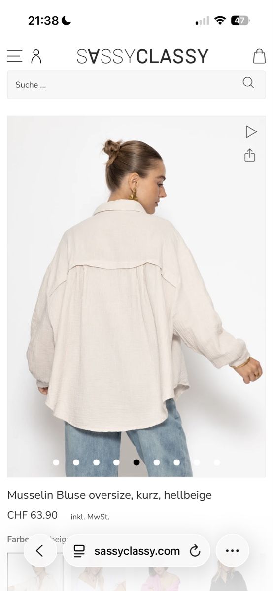 Blusen: Leichte Musselin Bluse, Onesize Beige – Neu (gemäss Beschreibung) aus Pfaffnau von Celi77777 4