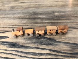 Vintage Mini Holz Zug Lokomotive z.B. für Puppenhaus