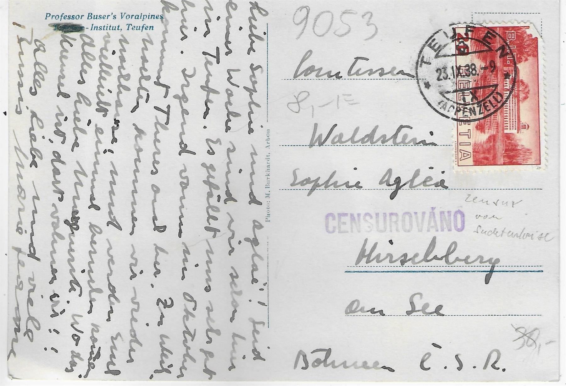 Cartoline postali: Teufen AR - Professor Buser's Voralpines – Usato da Ettingen venduto da Kartenplanet 1