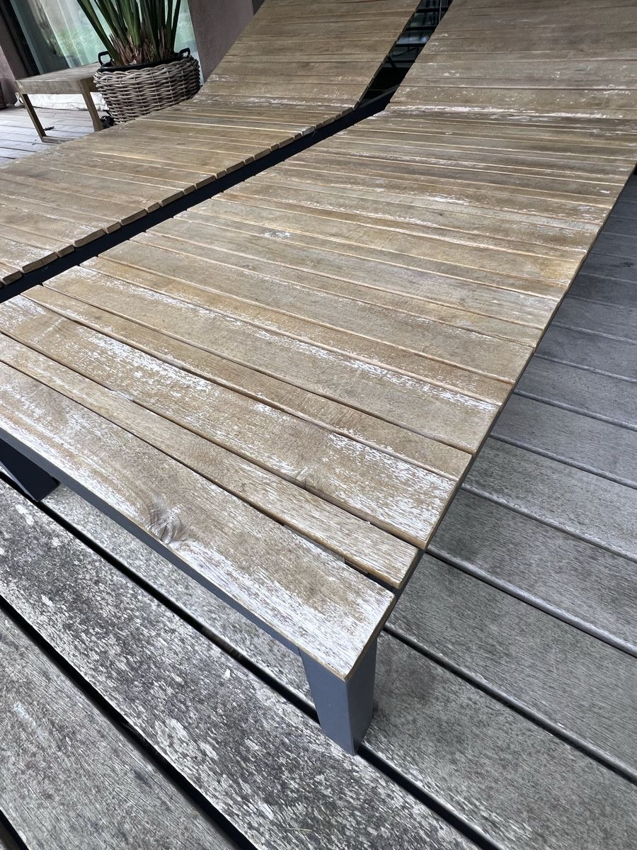 Sedie a sdraio: 2er Set Liegestühle Holz/Metal – Usato da Horgen venduto da laurakm 5