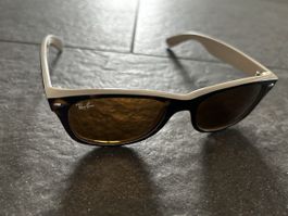 Sonnenbrille Ray-Ban Wayfarer Cremeweiss mit Etui