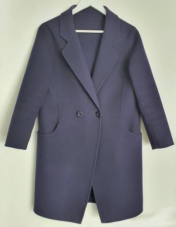 Doppelreihiger Mantel aus Wolle Marineblau