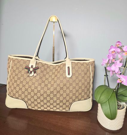 Gucci Handtasche GG Canvas Leder beige/braun guter Zustand