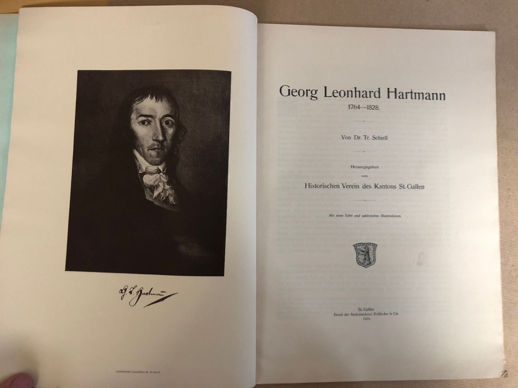 Libri: Tr. Schiess: Georg Leonhard Hartmann 1764 - 1828 – Usato da Zürich venduto da allp 1