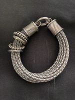 Armband geflochten Leder Silber 925 guter Zustand