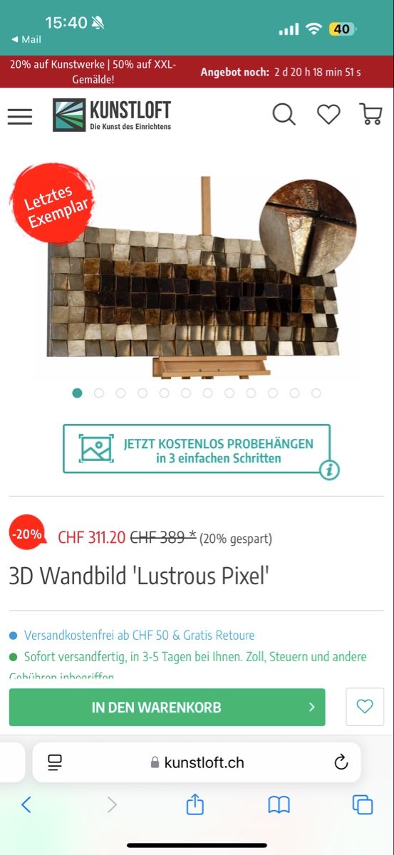Foto & Immagini: Wandbild Braun Gold – Usato da Urdorf venduto da alnalo 1