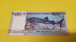 Banknote Dschibuti 40 Francs 40 Jahre Unabhängigkeit neu