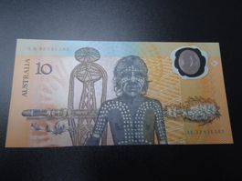 unzirkulierte 10 AU $ Note 1988 ND Commemor. Issue Prefix AB