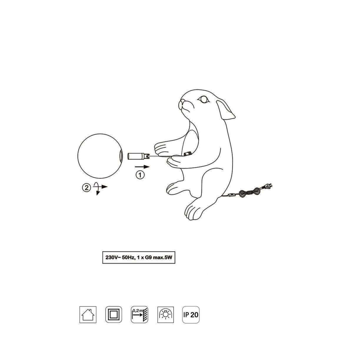 Lampade: Tischleuchte, Hase,28 cm Höhe – Nuovo (secondo la descrizione) da Kreuzlingen venduto da Smart-Light 5