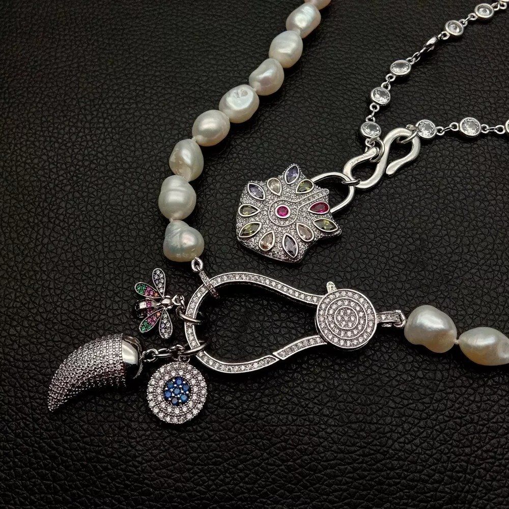 Ketten: Mina weiss Perlen Kette Collier Perle Perlenkette Echt Krist – Neu (gemäss Beschreibung) aus Prilly von ilyria73 2