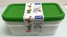 3er Set Gefrierdosen 1,2 l / DOMINO