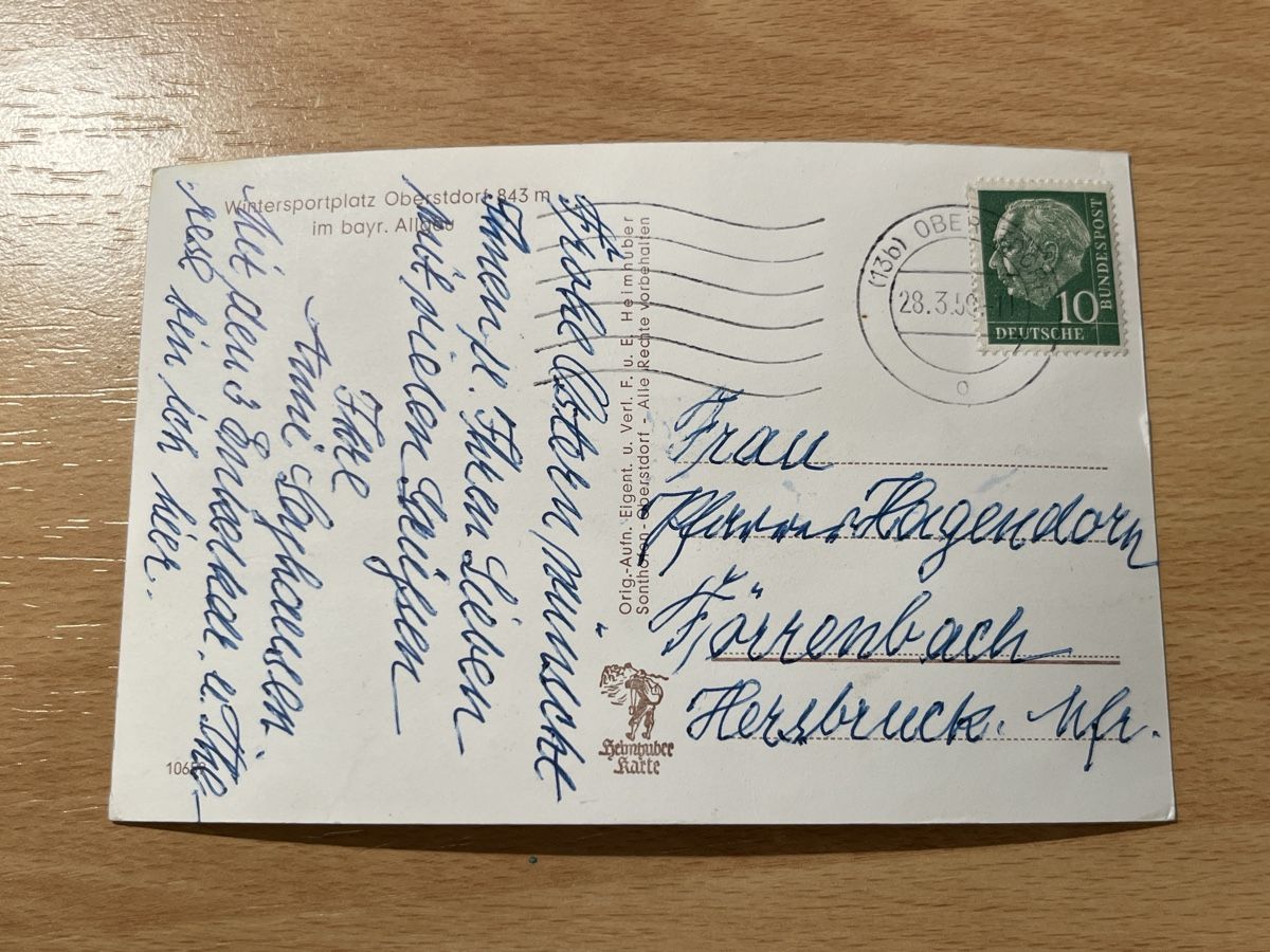 Cartoline postali: Alte Ansichtskarte Oberstdorf, Winterlandschaft, RAR! – Usato da Hinwil venduto da Chuan2 1